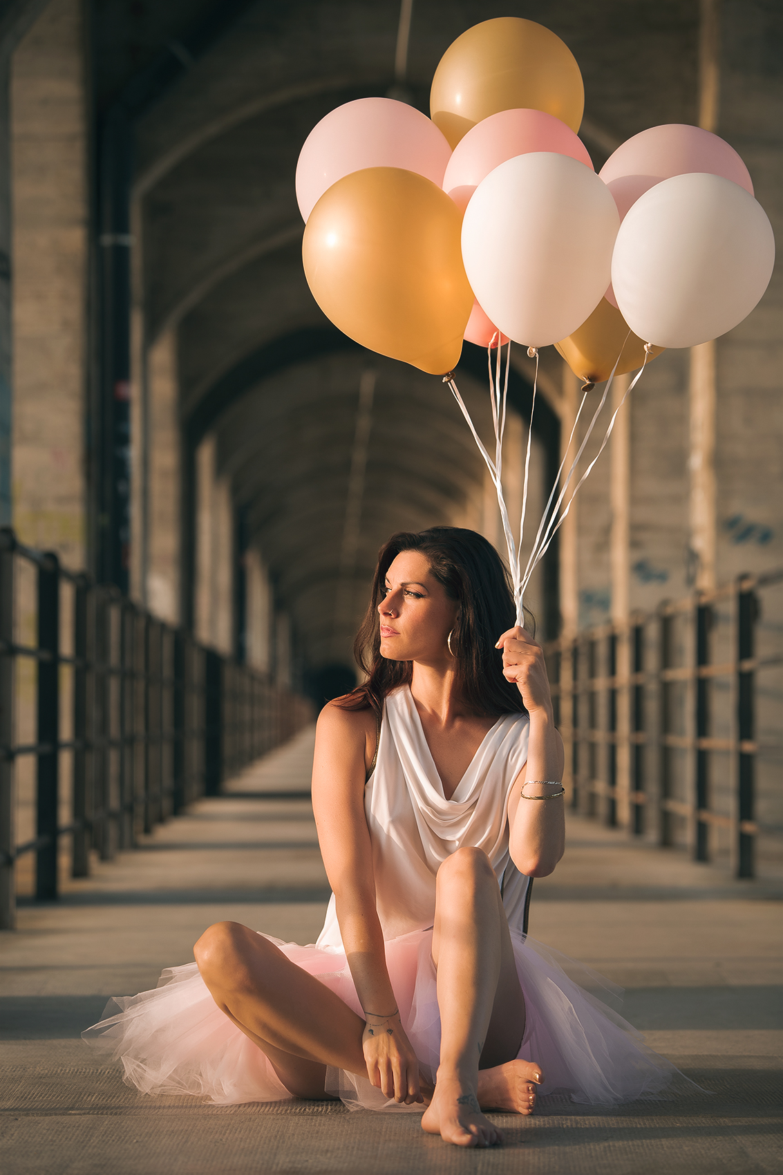 Céline Zengaffinen / Modèle / Pont de Grandfey / Ballons
